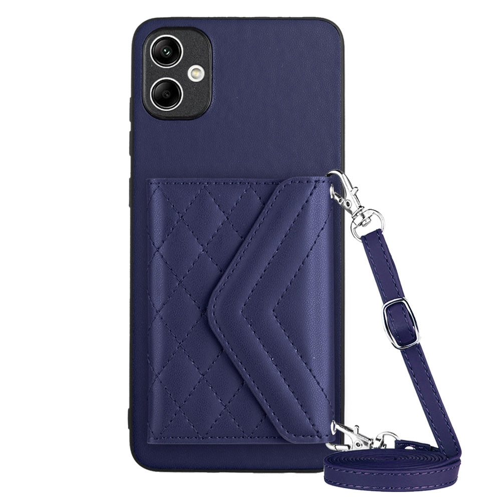 Samsung Galaxy A05 4G Leather Case with Card Holder & RFID Protection, Long Lanyard Included