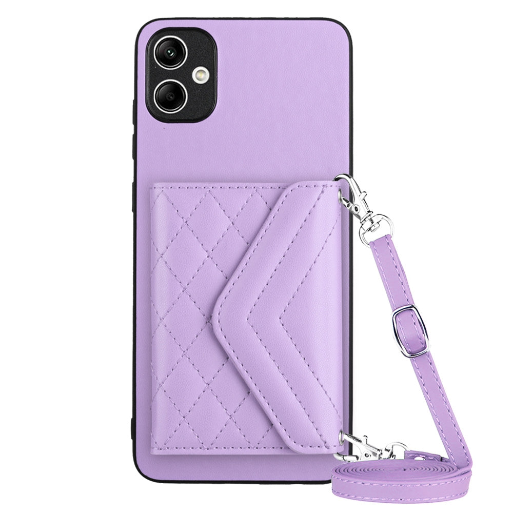 Samsung Galaxy A05 4G Leather Case with Card Holder & RFID Protection, Long Lanyard Included