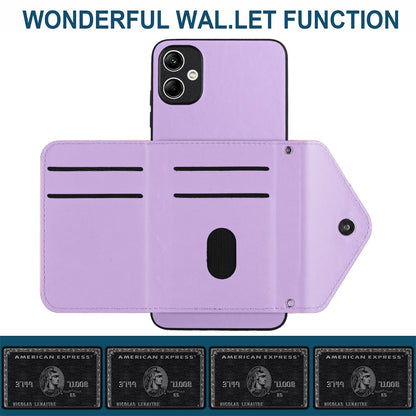 Samsung Galaxy A05 4G Leather Case with Card Holder & RFID Protection, Long Lanyard Included