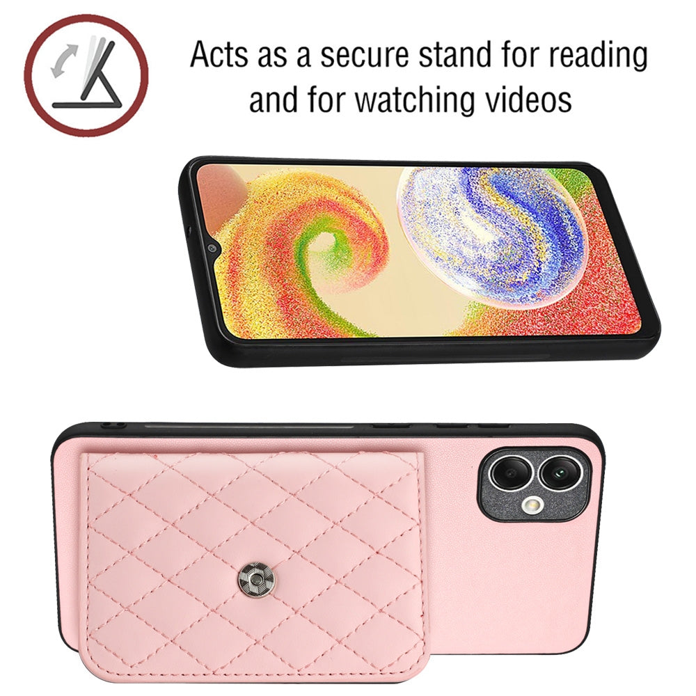 Samsung Galaxy A05 4G Leather Case with Card Holder & RFID Protection, Long Lanyard Included