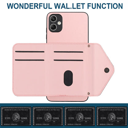 Samsung Galaxy A05 4G Leather Case with Card Holder & RFID Protection, Long Lanyard Included