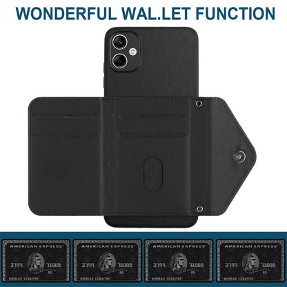 Samsung Galaxy A05 4G Leather Case with Card Holder & RFID Protection, Long Lanyard Included