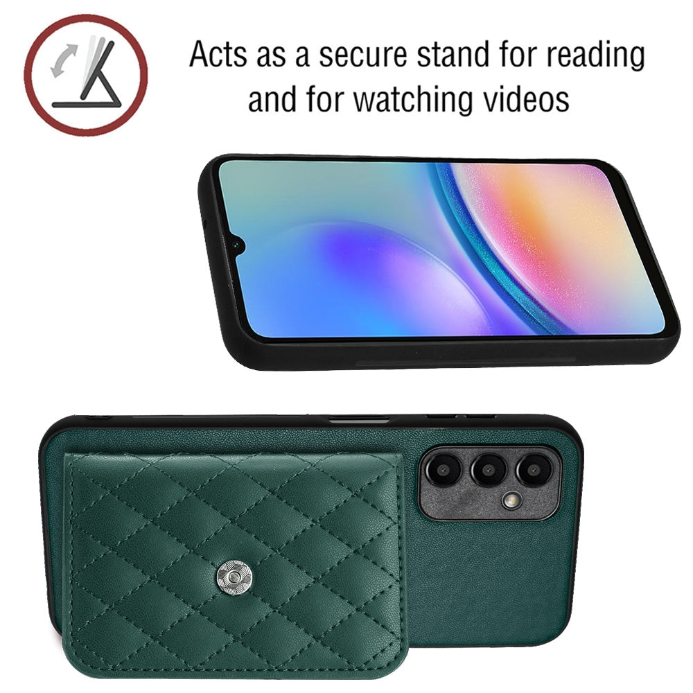 Samsung Galaxy A05s 4G Leather Case with Card Holder & RFID Protection, Long Lanyard Included