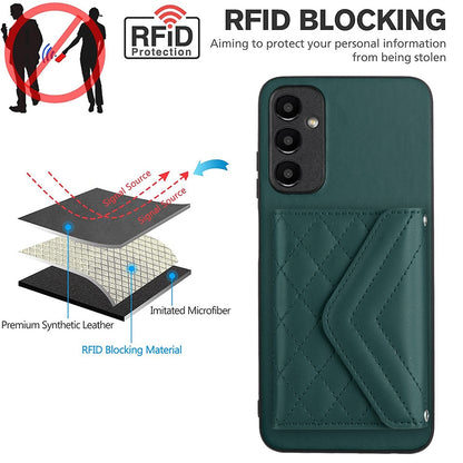 Samsung Galaxy A05s 4G Leather Case with Card Holder & RFID Protection, Long Lanyard Included