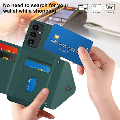 Samsung Galaxy A05s 4G Leather Case with Card Holder & RFID Protection, Long Lanyard Included