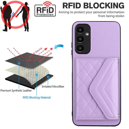 Samsung Galaxy A05s 4G Leather Case with Card Holder & RFID Protection, Long Lanyard Included