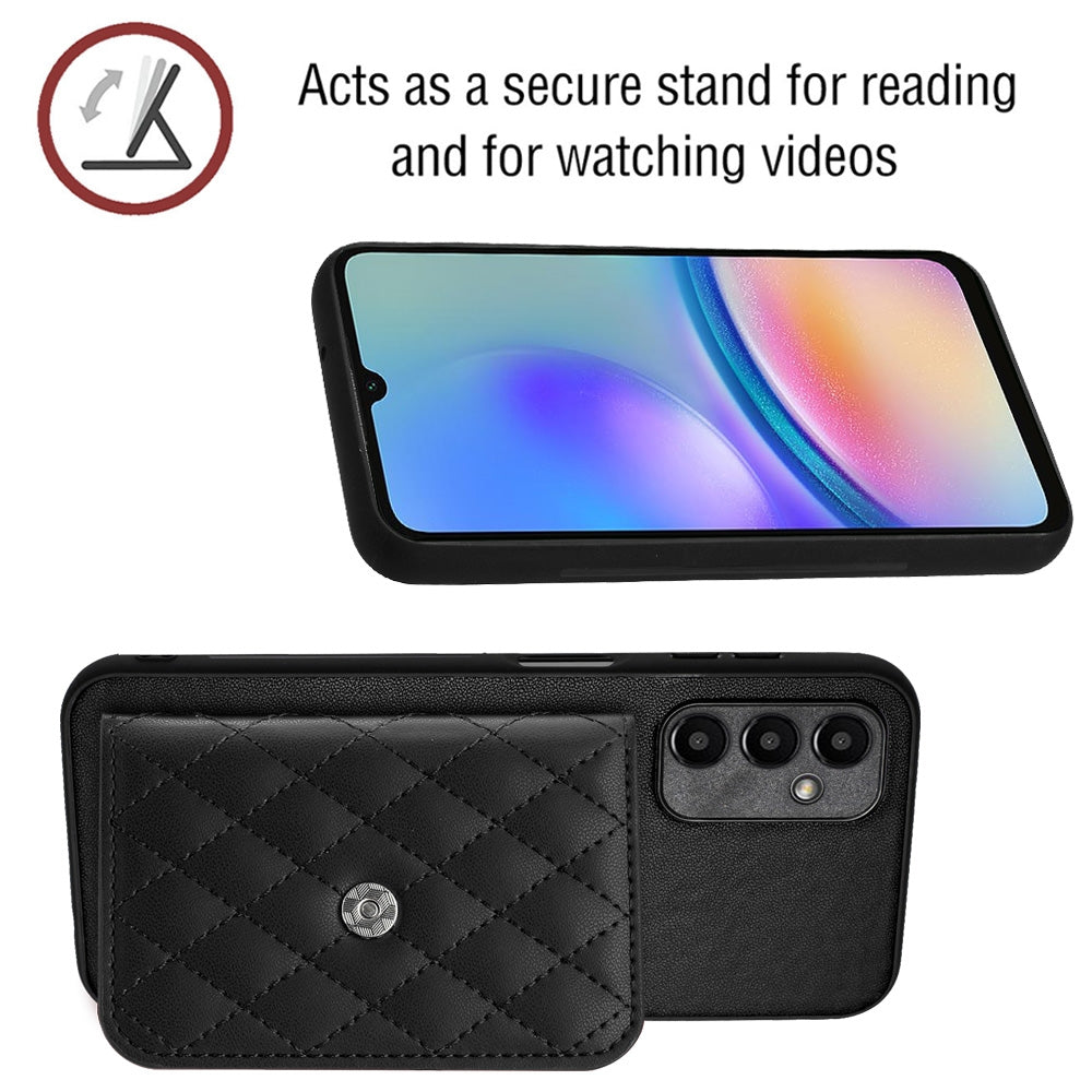 Samsung Galaxy A05s 4G Leather Case with Card Holder & RFID Protection, Long Lanyard Included