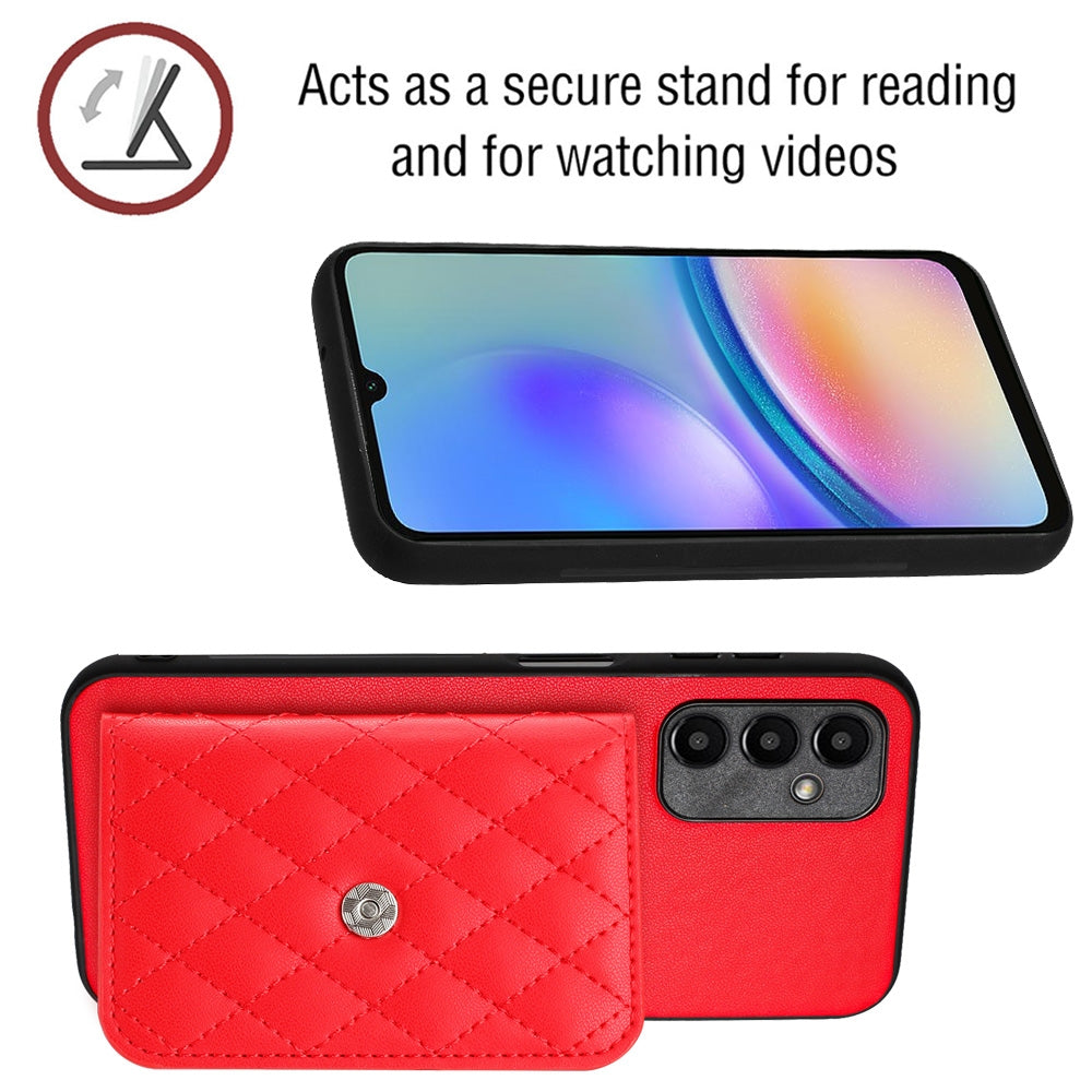Samsung Galaxy A05s 4G Leather Case with Card Holder & RFID Protection, Long Lanyard Included