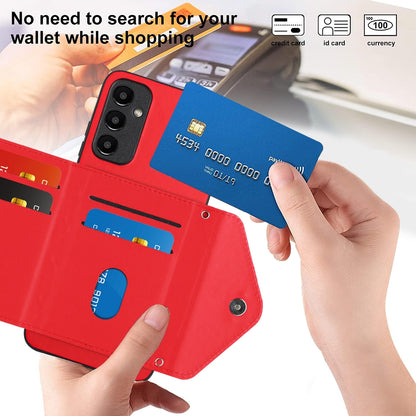 Samsung Galaxy A05s 4G Leather Case with Card Holder & RFID Protection, Long Lanyard Included