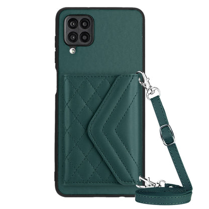 Samsung Galaxy A12 Leather Case with Card Holder & RFID Protection, Long Lanyard Included
