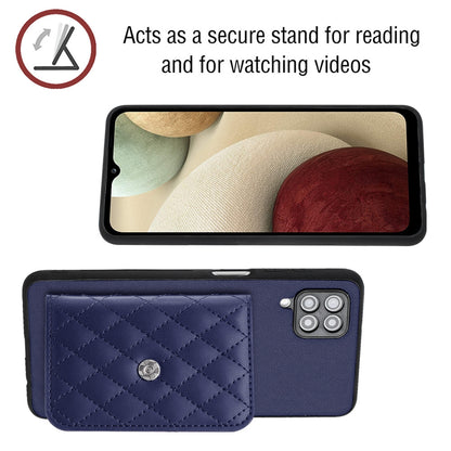 Samsung Galaxy A12 Leather Case with Card Holder & RFID Protection, Long Lanyard Included