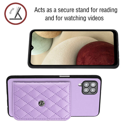 Samsung Galaxy A12 Leather Case with Card Holder & RFID Protection, Long Lanyard Included