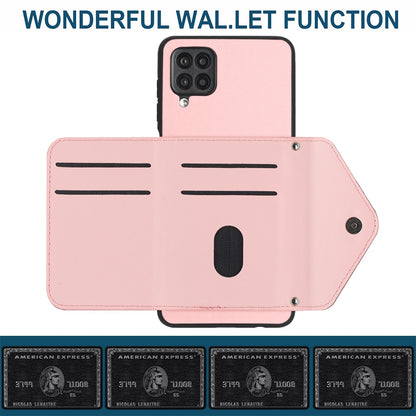 Samsung Galaxy A12 Leather Case with Card Holder & RFID Protection, Long Lanyard Included
