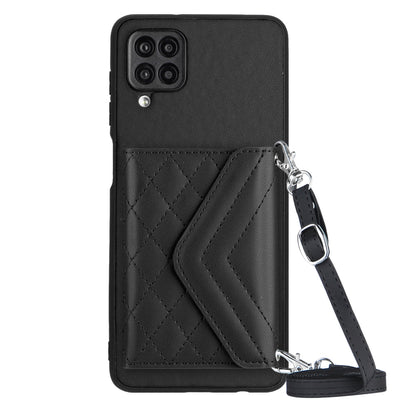 Samsung Galaxy A12 Leather Case with Card Holder & RFID Protection, Long Lanyard Included