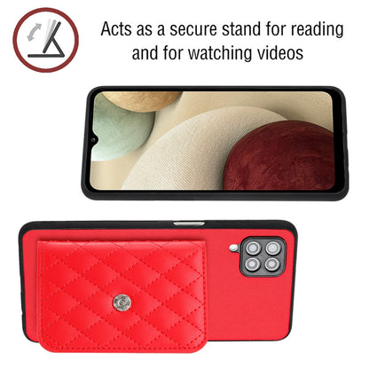 Samsung Galaxy A12 Leather Case with Card Holder & RFID Protection, Long Lanyard Included