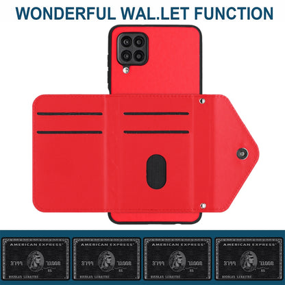 Samsung Galaxy A12 Leather Case with Card Holder & RFID Protection, Long Lanyard Included
