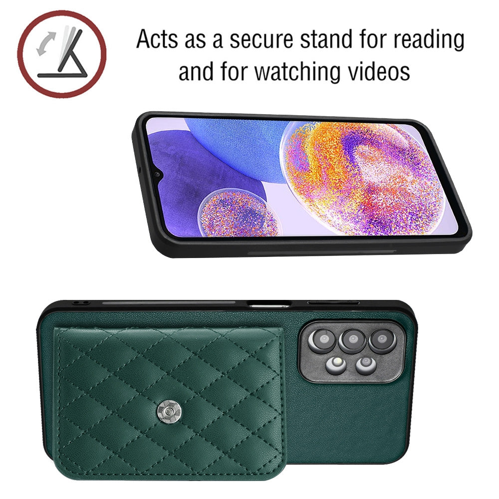 Samsung Galaxy A13 4G Leather Case with Card Holder & RFID Protection, Long Lanyard Included