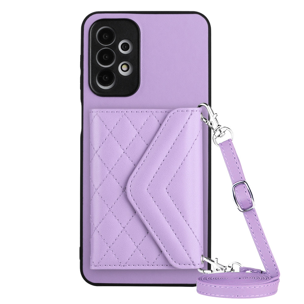 Samsung Galaxy A13 4G Leather Case with Card Holder & RFID Protection, Long Lanyard Included
