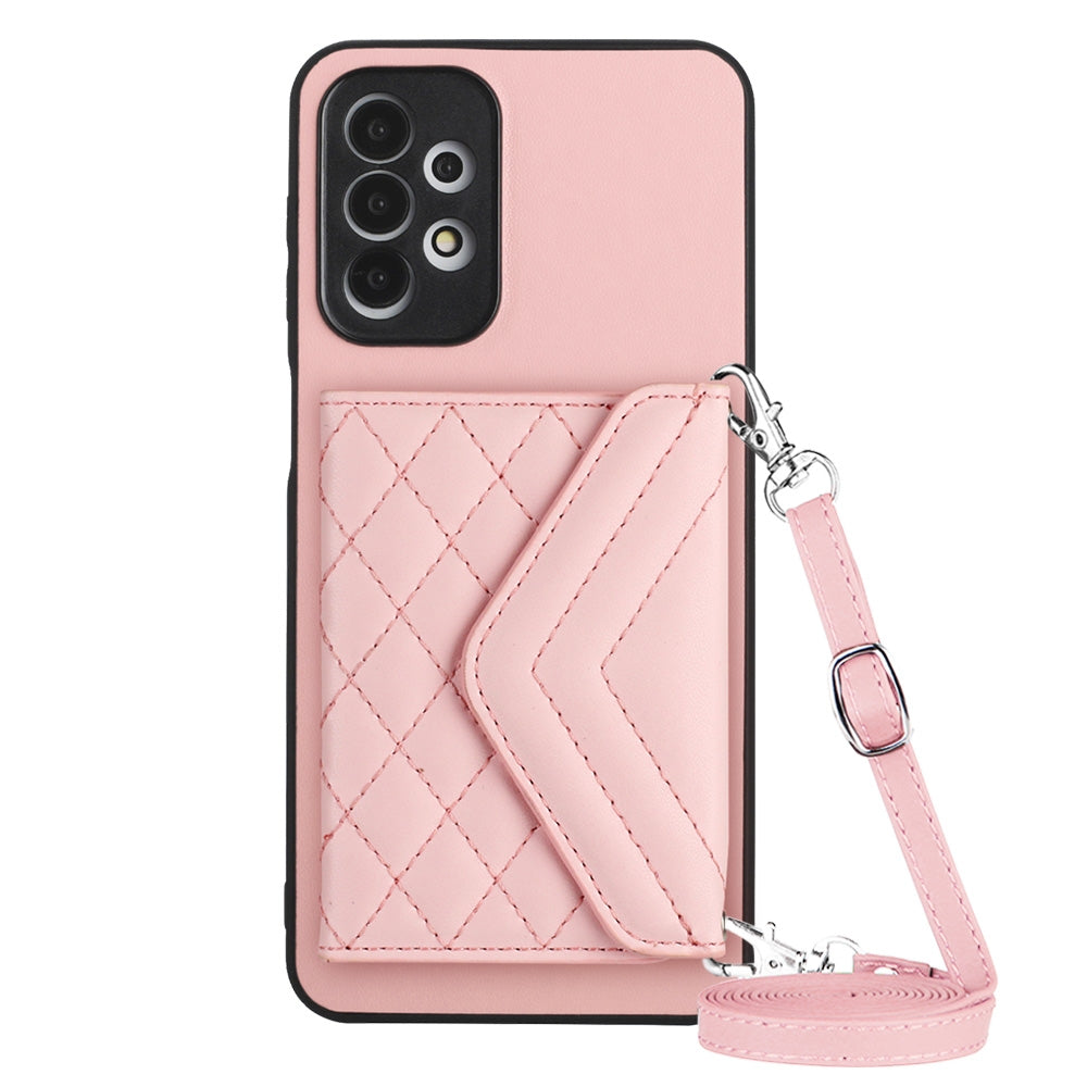 Samsung Galaxy A13 4G Leather Case with Card Holder & RFID Protection, Long Lanyard Included