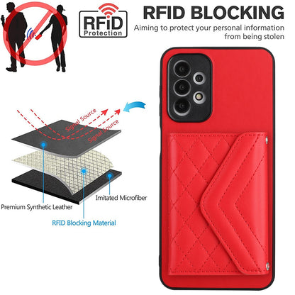 Samsung Galaxy A13 4G Leather Case with Card Holder & RFID Protection, Long Lanyard Included