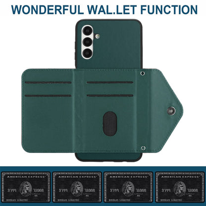 Samsung Galaxy A04s Leather Case with Card Holder & RFID Protection, Long Lanyard Included