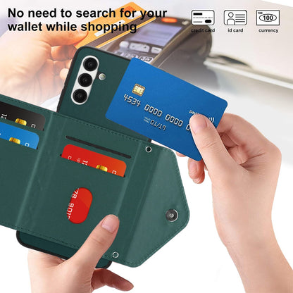 Samsung Galaxy A13 5G Leather Case with Card Holder & RFID Protection, Long Lanyard Included