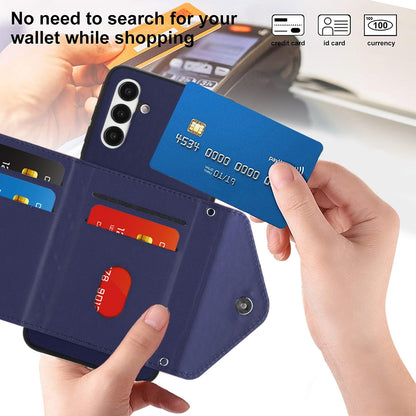 Samsung Galaxy A13 5G Leather Case with Card Holder & RFID Protection, Long Lanyard Included
