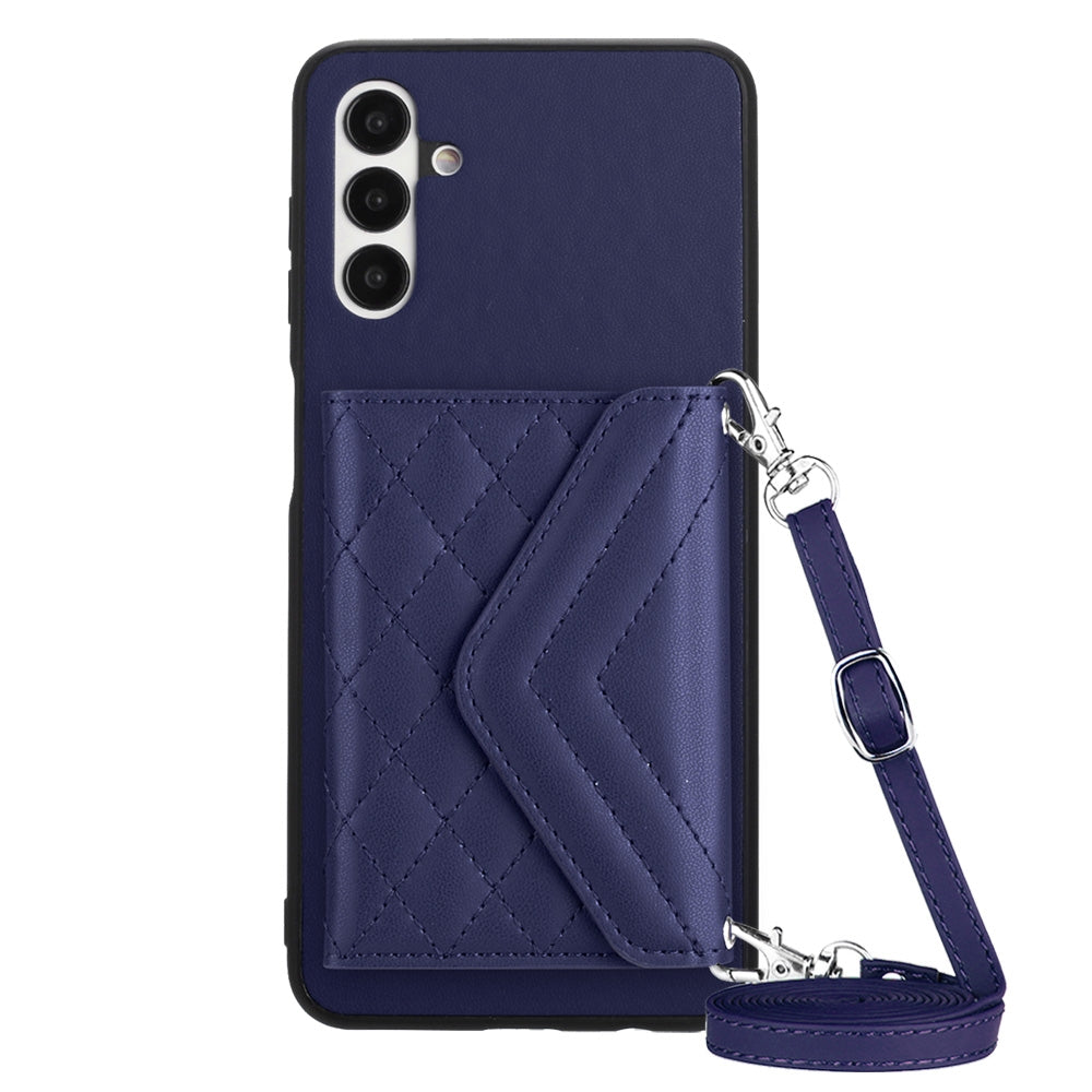 Samsung Galaxy A04s Leather Case with Card Holder & RFID Protection, Long Lanyard Included