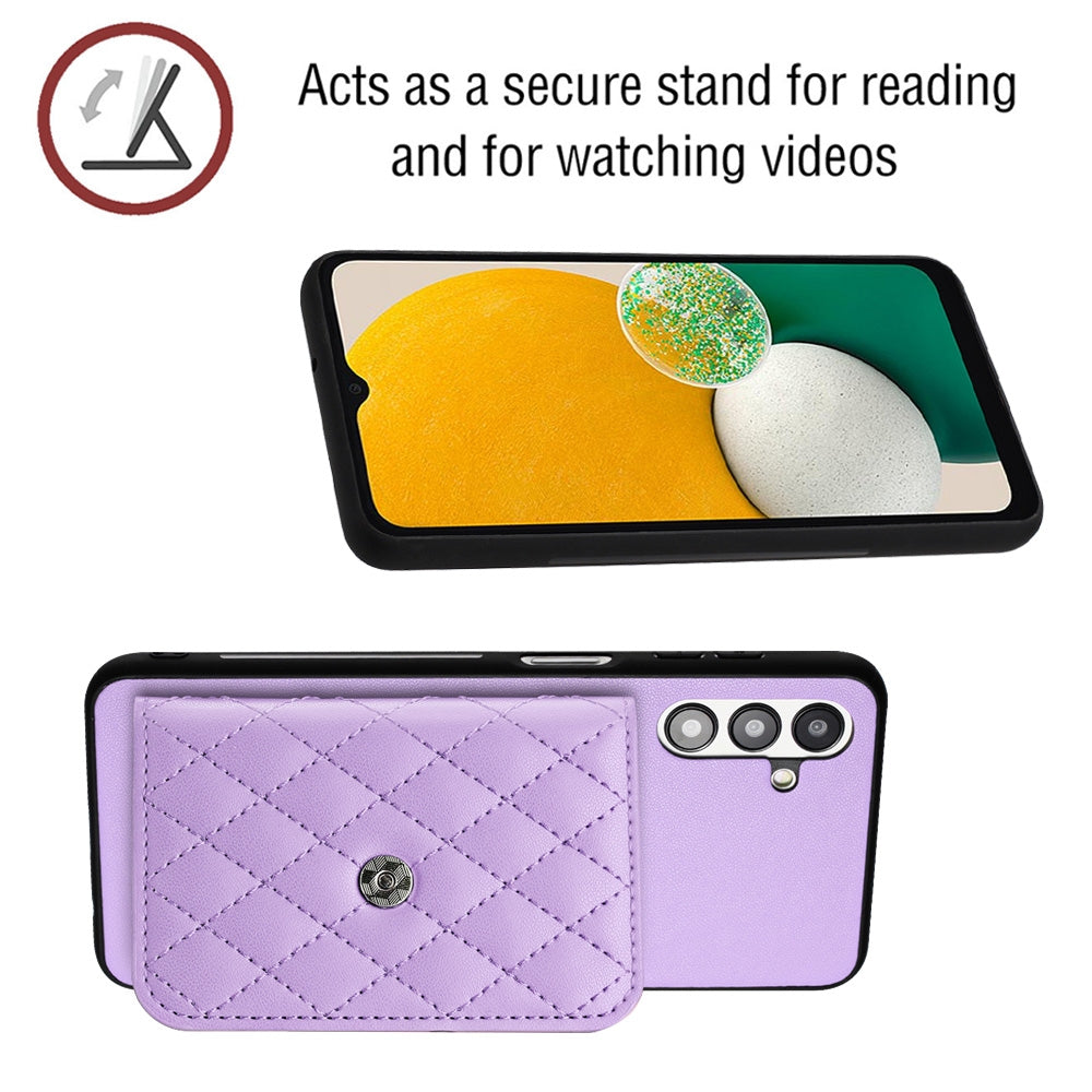 Samsung Galaxy A13 5G Leather Case with Card Holder & RFID Protection, Long Lanyard Included