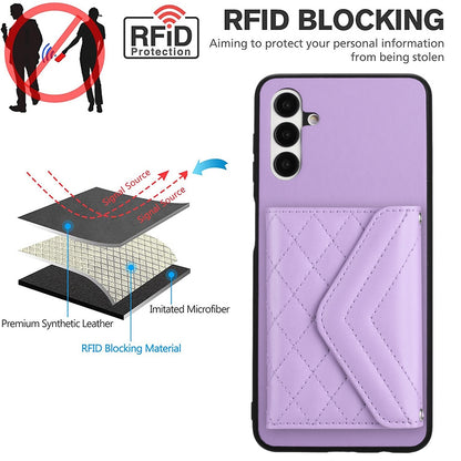 Samsung Galaxy A04s Leather Case with Card Holder & RFID Protection, Long Lanyard Included