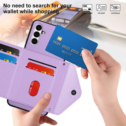 Samsung Galaxy A04s Leather Case with Card Holder & RFID Protection, Long Lanyard Included