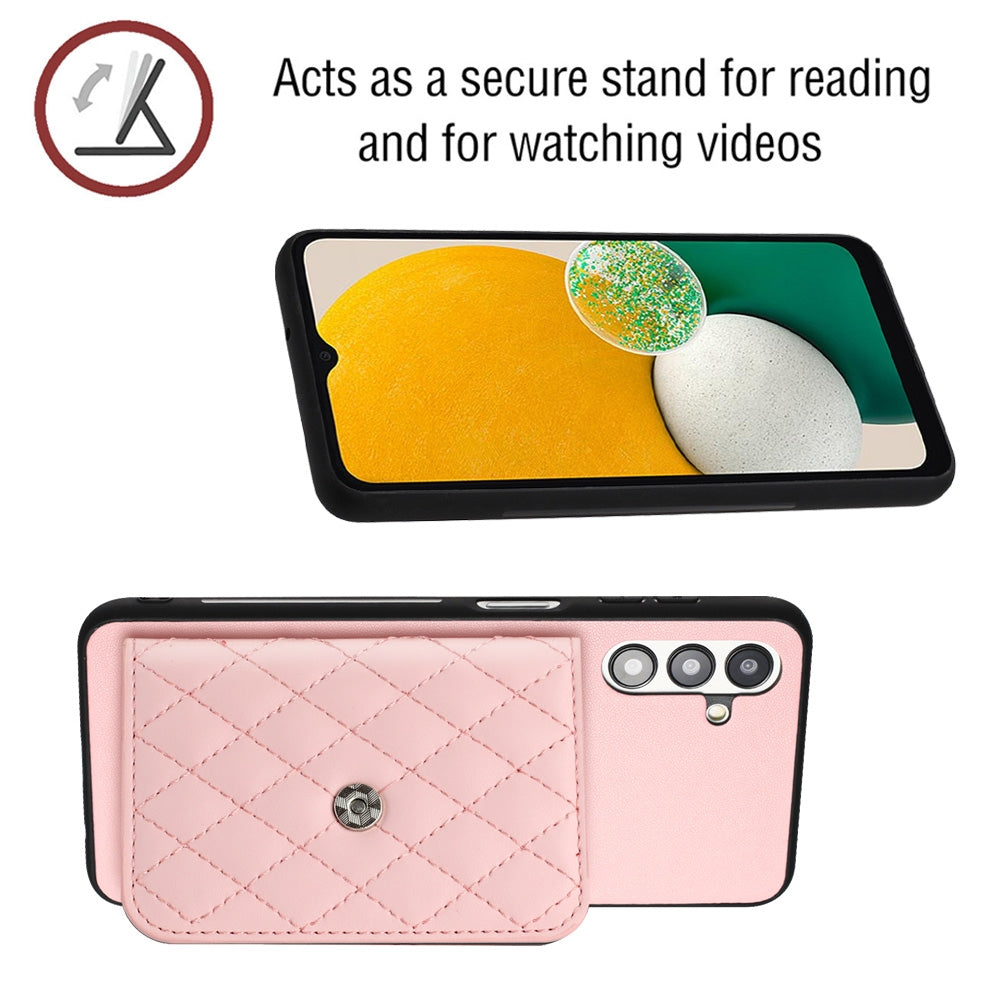 Samsung Galaxy A04s Leather Case with Card Holder & RFID Protection, Long Lanyard Included