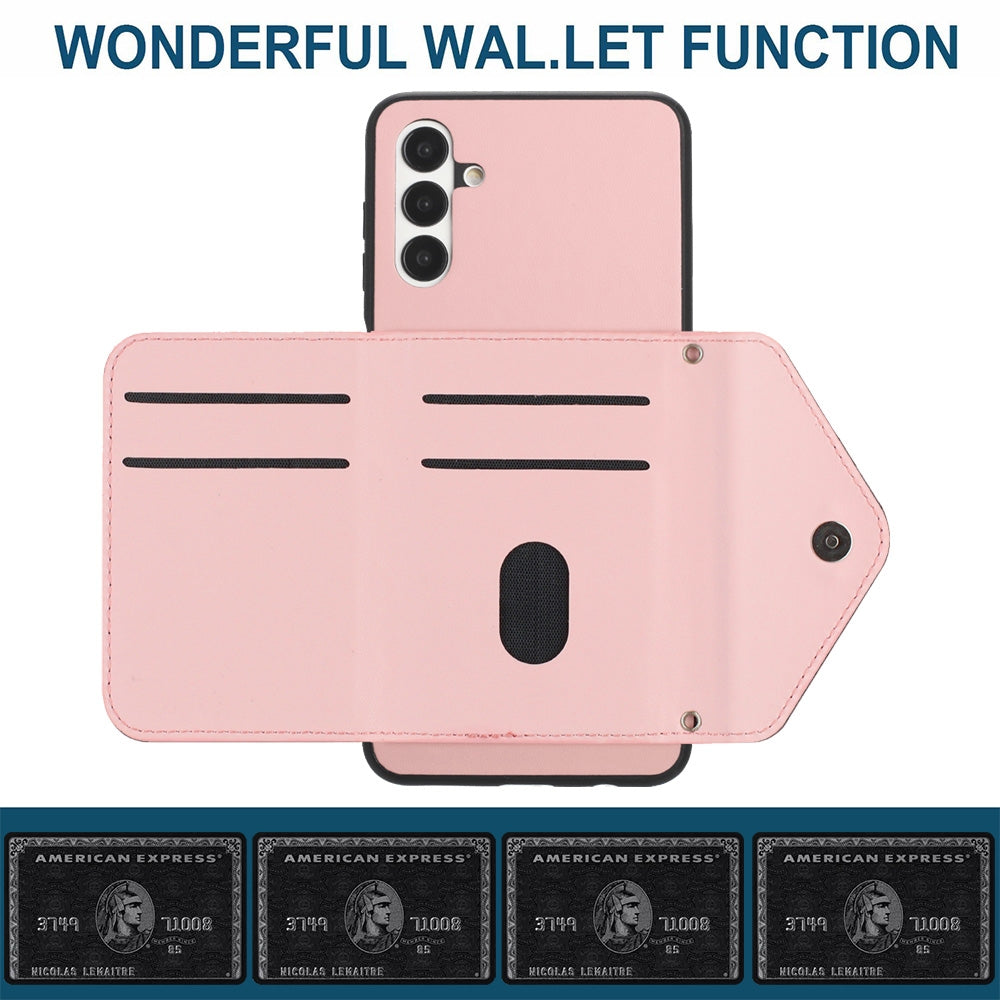 Samsung Galaxy A13 5G Leather Case with Card Holder & RFID Protection, Long Lanyard Included