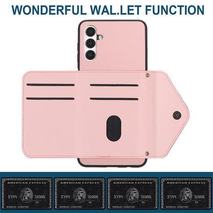 Samsung Galaxy A04s Leather Case with Card Holder & RFID Protection, Long Lanyard Included