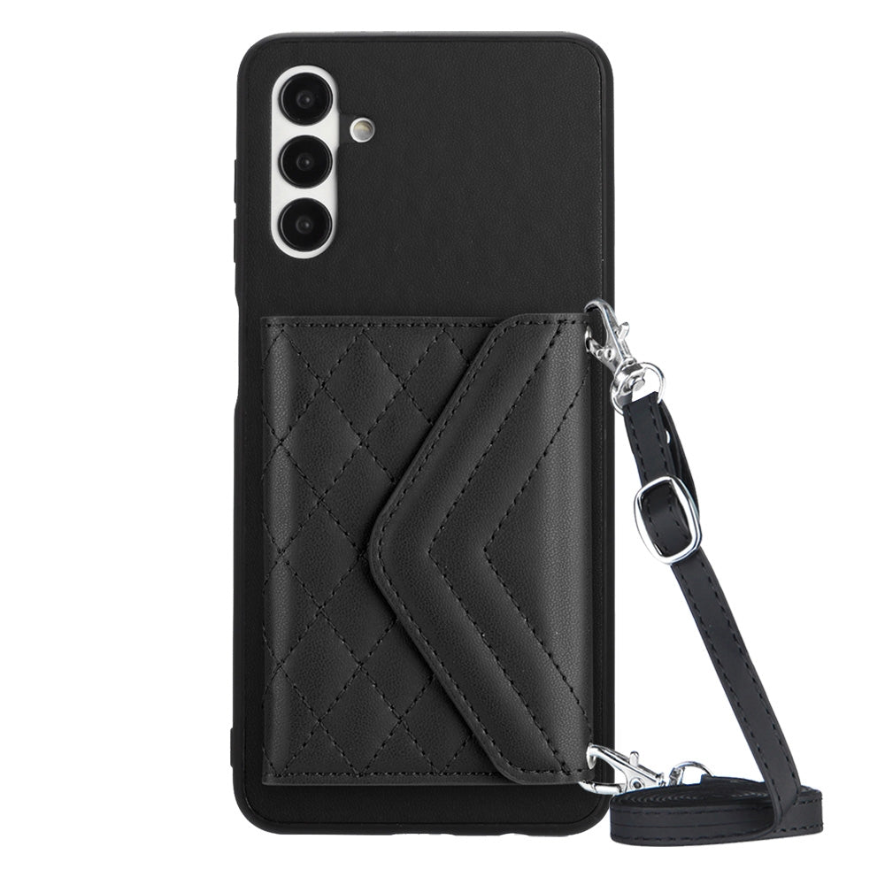 Samsung Galaxy A13 5G Leather Case with Card Holder & RFID Protection, Long Lanyard Included
