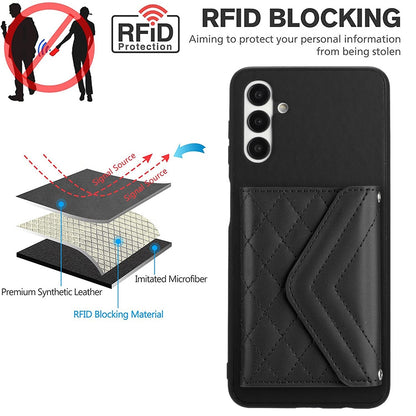 Samsung Galaxy A13 5G Leather Case with Card Holder & RFID Protection, Long Lanyard Included