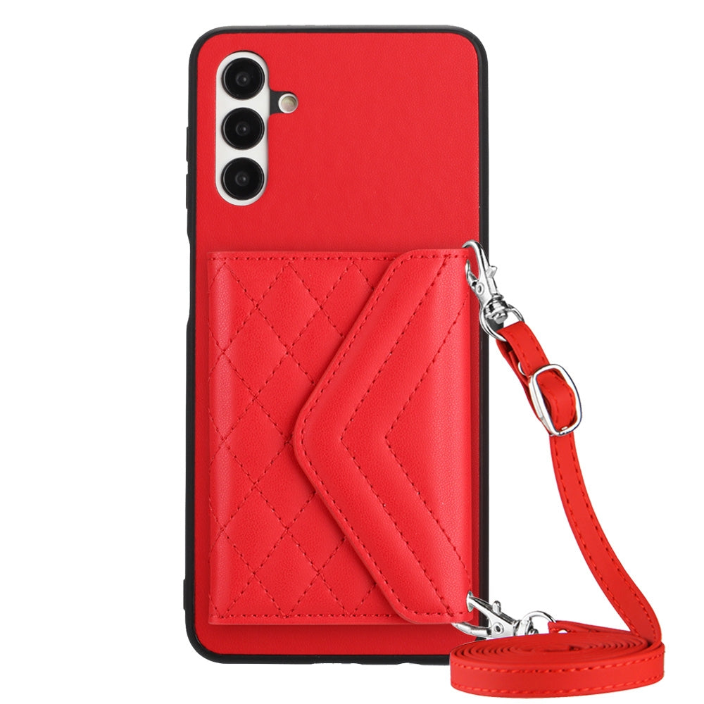 Samsung Galaxy A13 5G Leather Case with Card Holder & RFID Protection, Long Lanyard Included