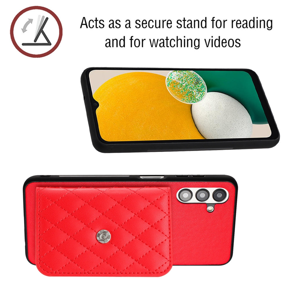 Samsung Galaxy A13 5G Leather Case with Card Holder & RFID Protection, Long Lanyard Included