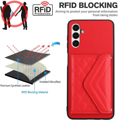 Samsung Galaxy A13 5G Leather Case with Card Holder & RFID Protection, Long Lanyard Included