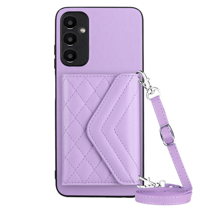 Samsung Galaxy A14 5G Leather Case with Card Holder & RFID Protection, Long Lanyard Included