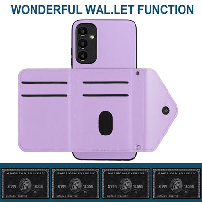 Samsung Galaxy A14 5G Leather Case with Card Holder & RFID Protection, Long Lanyard Included