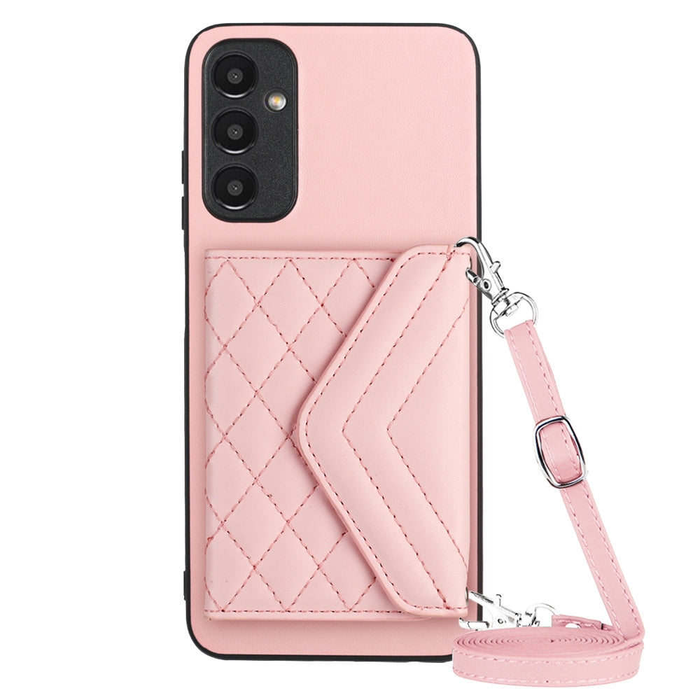 Samsung Galaxy A14 5G Leather Case with Card Holder & RFID Protection, Long Lanyard Included