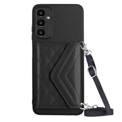 Samsung Galaxy A14 5G Leather Case with Card Holder & RFID Protection, Long Lanyard Included