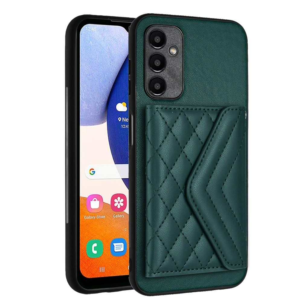 Samsung Galaxy A15 Leather Case with Card Holder & RFID Protection, Long Lanyard Included