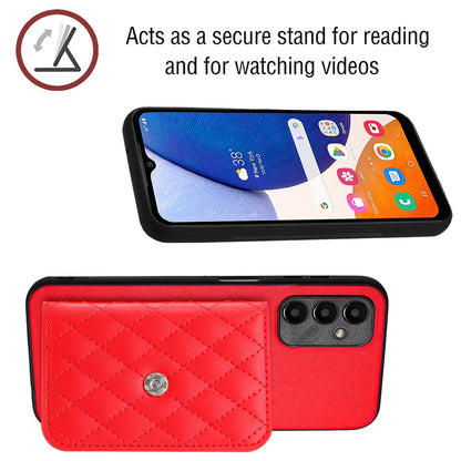 Samsung Galaxy A15 Leather Case with Card Holder & RFID Protection, Long Lanyard Included