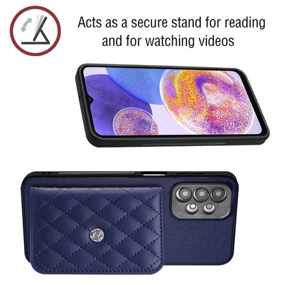 Samsung Galaxy A23 Leather Case with Card Holder & RFID Protection, Long Lanyard Included