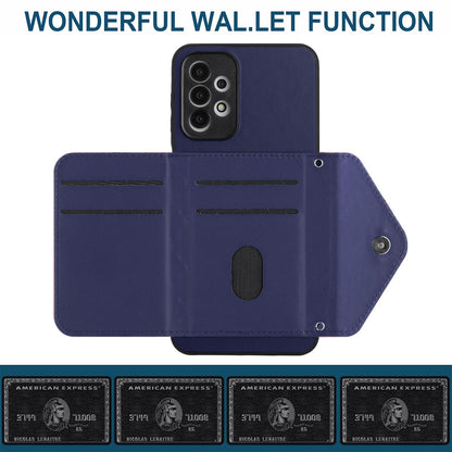 Samsung Galaxy A23 Leather Case with Card Holder & RFID Protection, Long Lanyard Included
