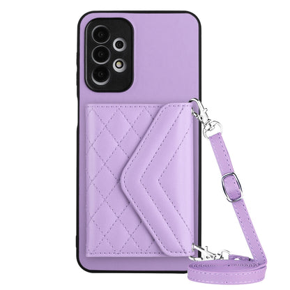 Samsung Galaxy A23 Leather Case with Card Holder & RFID Protection, Long Lanyard Included