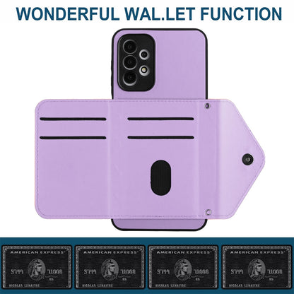 Samsung Galaxy A23 Leather Case with Card Holder & RFID Protection, Long Lanyard Included
