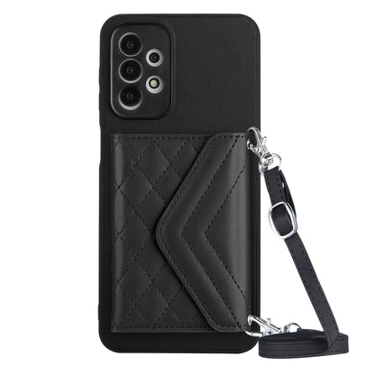 Samsung Galaxy A23 Leather Case with Card Holder & RFID Protection, Long Lanyard Included